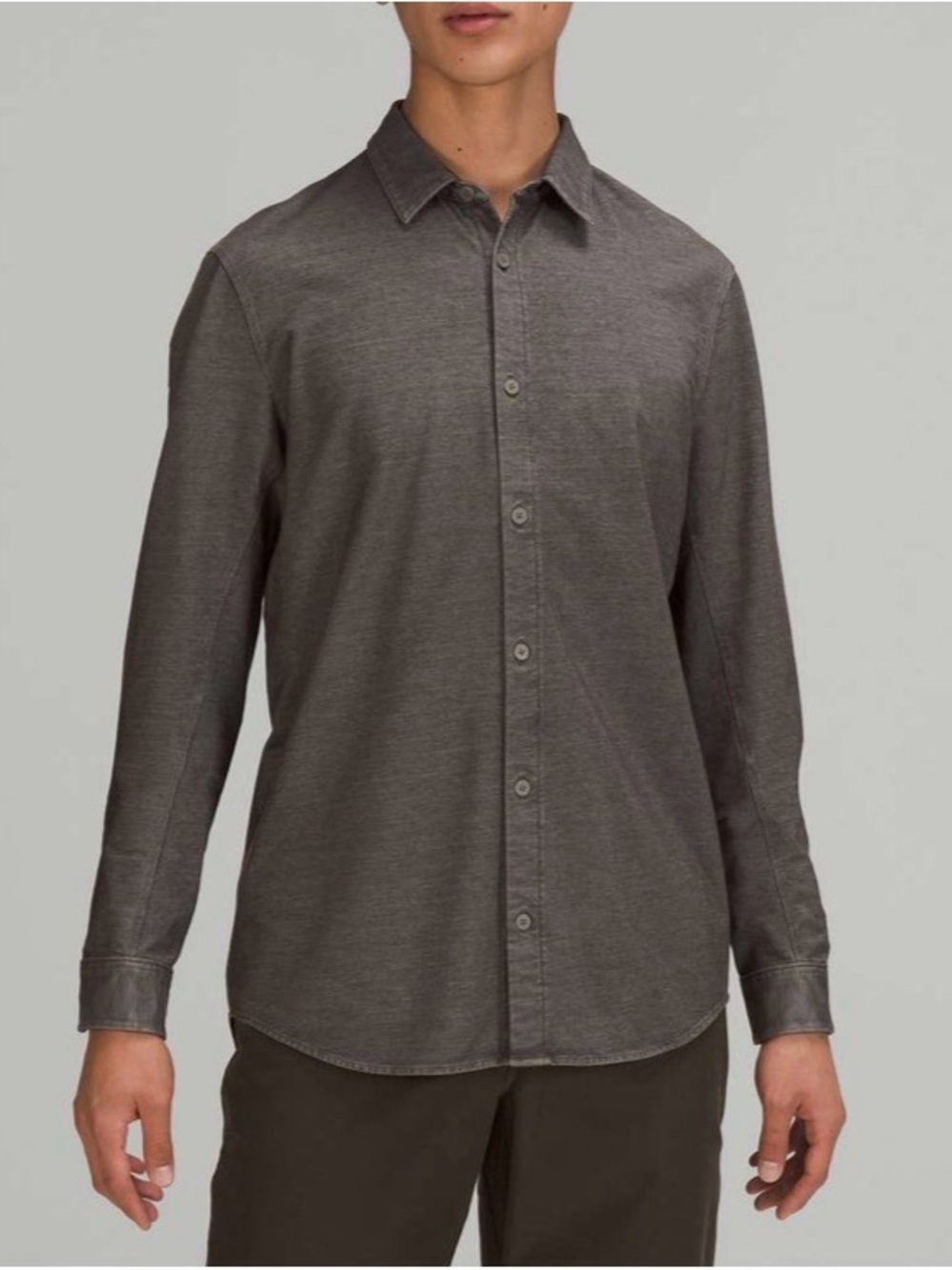 Lululemon Commission Long Sleeve Shirt in Rover Enzyme Dye/Charcoal Grey